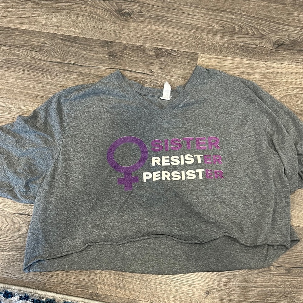 Cropped girl power t shirt